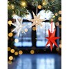 BRUBAKER 6 Paper Stars Christmas - Poinsettia Decoration Set -