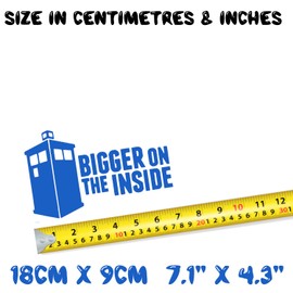 Bigger On The Inside Quote Waterproof Decal - Gifts for Convertible Lovers - Car Stickers - Motorhome Stickers - Bike Stickers - Caravan Decals (Blue)
