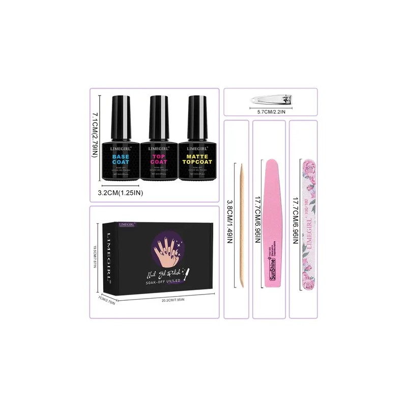 43pcs Kit Para Uñas Gel Nail Polish + Base Top