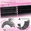 Fluffy Lash Clusters 100D+200D Mega Thick Lashes Clusters 12-22mm Wispy