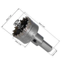 sourcing map 32mm Carbide Hole Cutter, Hole Saws for Stainless Steel Sheet Metal, High Density Carbide Tooth, 2pcs
