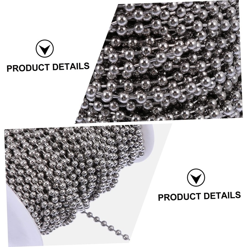 jojofuny 30m Beaded Pull Chain Roller Chain for Jewelry Making