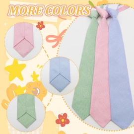 Luckyvestir Boys Tie Floral Cotton Clip on Ties for Boys Girls Pretied Self Kids Necktie for Shirt Uniform Wedding Party (Baby blue)