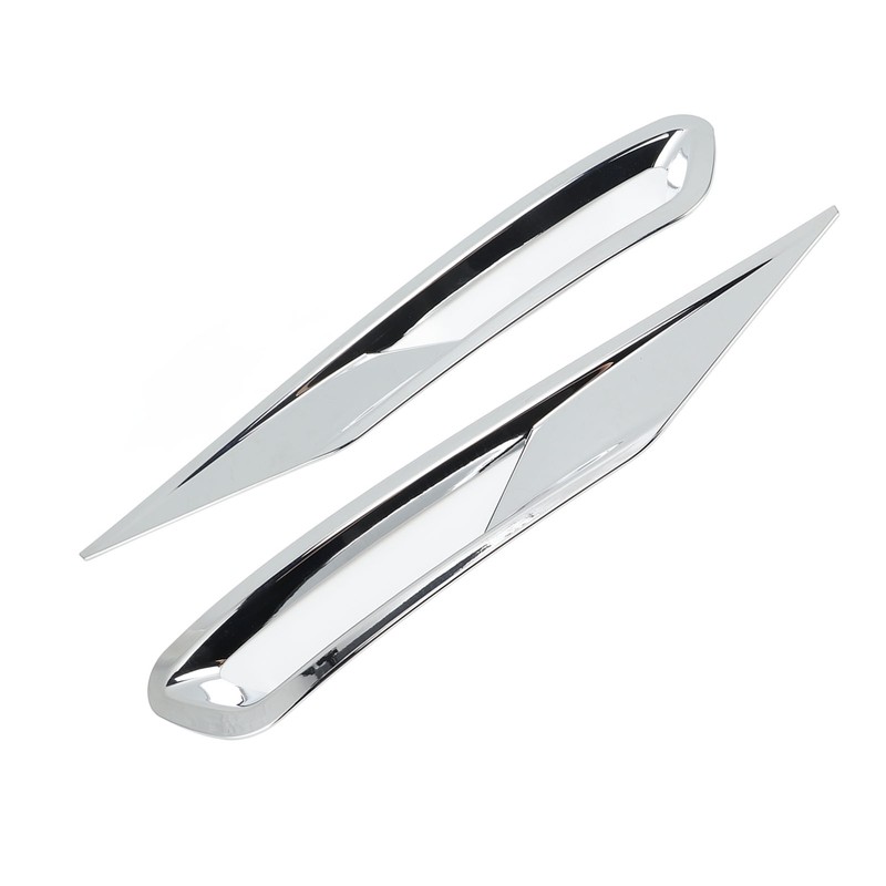 2pcs Front Fog Light Cover Trim Silver Fog Lamp Bezel