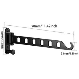 Lxoraziy Wall Mounted Clothes Hanger, Foldable Wall Clothes Airer, 180° Swivel Hanger, Wall Hook with Screw, for Laundry, Bathroom, Utility Room, Bedroom