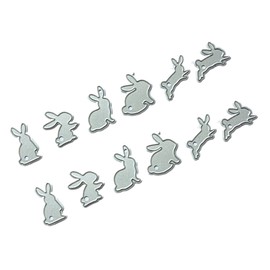 Anneome 2 Set Mini Rabbit Carbon Steel Cutting Die of Cute Cartoon Rabbit Stencils for DIY Scrapbooking Card Making Paper Crafts for Creative Projects
