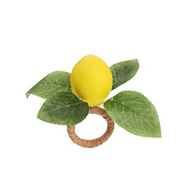8pcs/set Lemon Napkin Rings Fruit Napkin Holder Rings Lemon Vine Leaf Napkin Holders for Birthday Wedding Spring Summer Dinner Decor Home Table Decoration