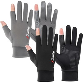 2 Pares Guantes de Protección Solar UPF 50+ Seda Helada para Hombre y Mujer