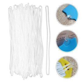 50Pcs 150mm Clear Plastic Travel Luggage Tag Loops Holder PVC Name Tag Loop Straps Worm Loops Office Supplies Blank Labeling Tags for Bag Tags (Transparent)，Shower Accessories