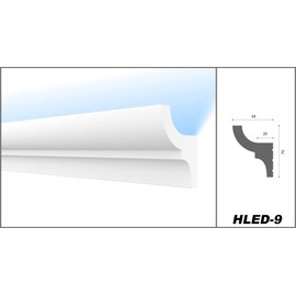 HEXIMO LED Stucco Moulding Strips, XPS Polystyrene Indirect Lighting Wall & Ceiling Moulding Mouldings for Wall Ceiling Cladding (1.7 Metres HLED 9)