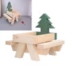 Squirrel Picnic Table Wooden Funny Squirrel Feeder with Corn Cob
