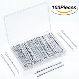 Hicarer 100 Pieces White Bobby Pins 2.2 Inch Hair Pins for Women Wave Hair Clips Bulk with Storage Box Wedding Hair Accessories for All Hair Types