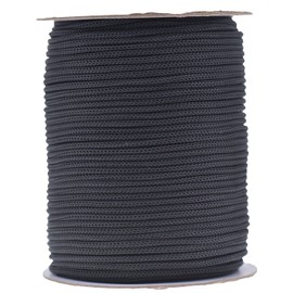 IHKFILAN Polypropylene Utility Rope Drawstring Hollow Braided PP Rope Barrier Rope Polypro Rope Braided Rope Outdoor Rope Knot Resistant (Black, 4 mm)