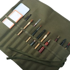Pencil Roll Up Case Canvas Pencil Pouch Case Pen Wrap Roll Pen Bag Storage Holder Organizer Wrap for for Sketching Drawing Writing Storage
