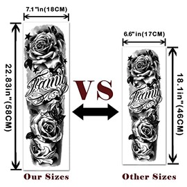 Tatuajes temporales de brazo completo extra grandes, impermeables, 8 hojas y medio brazo, 8 hojas, diminutas 30 hojas de tatuaje duraderas para niñas,