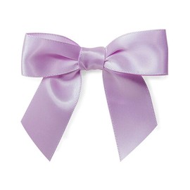 2" Lavender Pre-Tied Satin Gift Bows with Twist Ties - 12/Pack - 5 Packs