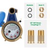 Watflow DN15 Vertical Water Meter with 1/2" NPT Couplings, Heavy