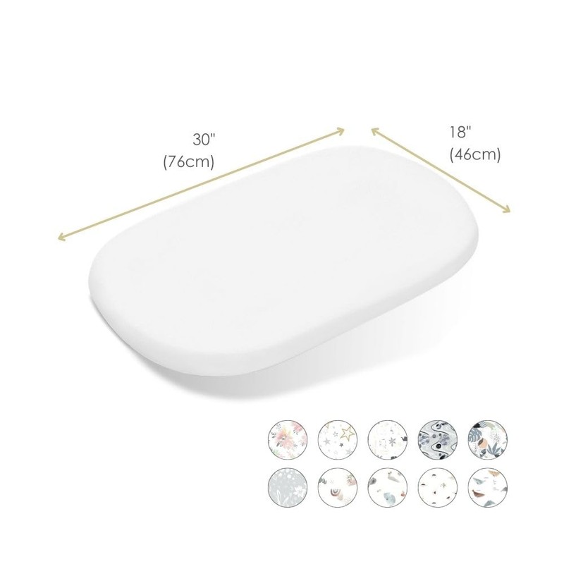 Kushies Baby 100% Breathable Cotton Percale Bassinet Sheet, Fully Elasticized-