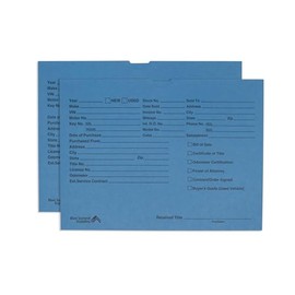 Blue Summit Vehicle Deal Jackets for Dealerships, Blue, Pre-Printed, Car Jacket, Pack of 100 Dealer Record Envelopes