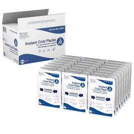 Dynarex Disposable Ice Packs for Injuries - Instant Cold Packs for First Aid, Swelling, Sprains & Abrasions - Single Use Cold Pack & Cold Compress Packs for Joint & Muscle Pain - 24-Pack, 5x9-Inch