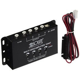 Absolute USA VD-407 1 In 4 Out Car Signal Amplifier Video Booster with One Inputs / Four Outputs Amplifies Video Signal to Maintain Picture Quality in Multi-Monitor Systems