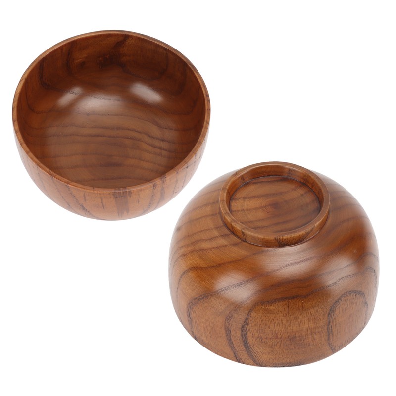 Wood Soup Bowl Unique Texture Exquisite Smoothly Round Wooden Bowl