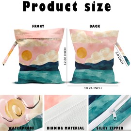 SRLDCR 2PCS Wet Dry Bags travel laundry bags Swimsuit Bag Beach Essentials Summer Gifts Watercolor Washable Reusable Waterproof Bag for Swimsuit Pool Beach Diapers Dirty Yoga Gym Clothes
