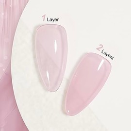 GAOY- Esmalte de uñas en gel Jelly Nude, esmalte en gel translúcido Sheer Pink Crystal de 16 ml, curado con luz UV