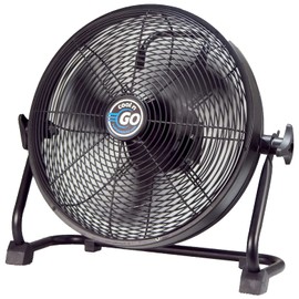 HydroMist 12" Cool n Go Cordless Rechargeable Outdoor Fan, Ultra-portable and Rechargeable Battery-Powered Fan, USB Charging Port, Outdoor-Rated, Black