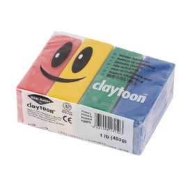 Craft County Van Aken Claytoon Oil-Based Modeling Clay – 1 lb Set (Four 4-oz Bars) – 4 Assorted Colors – Perfect for Claymation, Stop Motion, Models, and More! - Primary