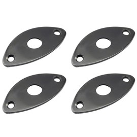 4pcs Guitar Jack Plate Output Jack Cover Plate Guitar Accessories Electric Guitar Bass Jack Socket for Electric Guitar Replacement Part Black-B