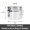 OGGI Clear Canister Airtight 28oz - Clamp Lid & Spoon