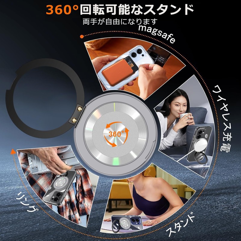 OPPO Reno13 A Case, Clear, Multi-functional 360 Degree Rotating Stand,