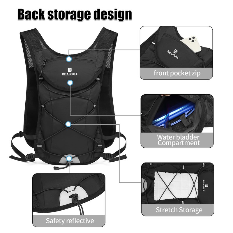 BBAIYULE® Hydration Backpack with Hydration Bladder, Running Vest for Men