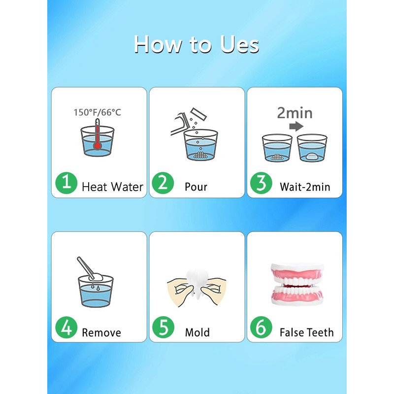 JXE JXO Tooth Repair Kit, Moldable False Teeth, DIY tooth