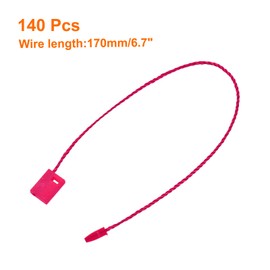 sourcing map 140Pcs Nylon Hang Tag String 6.7Inch Snap Lock Pins Loop Price Tag Fastener Plastic Tags Ties Tag Tags for Clothes String Tags Tags with String Rose Red