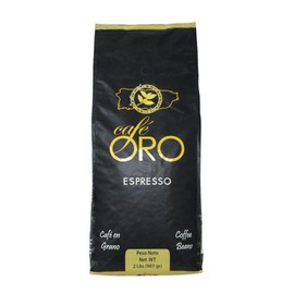 Cafe Oro Espresso Roasted Coffee Beans- Puerto Rican Coffee (2 pounds) in an Affinity Foods Bag