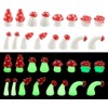 KISSITTY 32Pcs Luminous Mushroom Figurines Glow in The Dark Mushroom