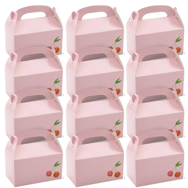 Fun Express Pink Cherries Cardstock Treat Boxes - 6.25" x