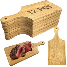 12 Pcs Laser Engraving Cutting Board Blanks,Mini Charcuterie Boards,Wood Cutting Board Bulk,Mini Cutting Boards For Crafts With Handle,Individual Small Charcuterie Boards,Mini Cheese Board As Giftware