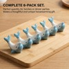 6 Pack Chopstick Rests Ceramic - Cute Dolphin Design, Kitchen