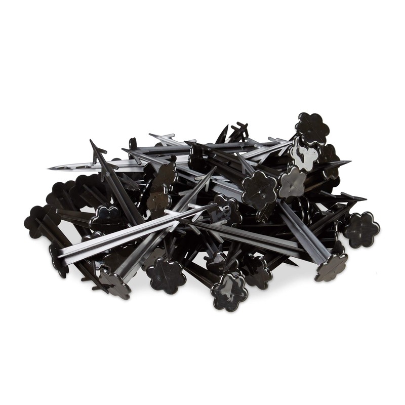 Relaxdays Set of 200 Plastic Pegs, Ground Anchors for Fixing