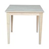 International Concepts Square Solid Wood Top Table with Shaker Legs,