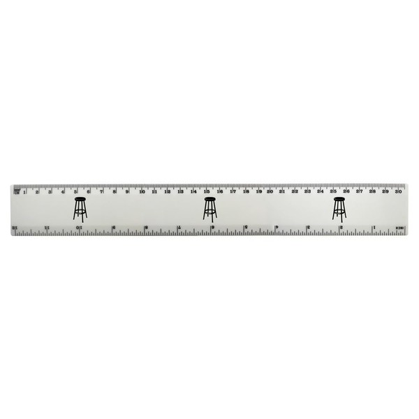 'Barstool' 30cm (12 Inch) White Plastic Ruler (RL00094774)