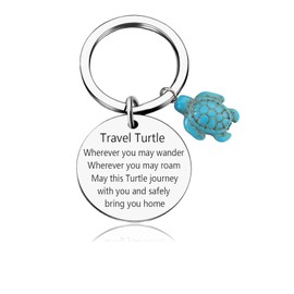 Ynkkvre Travel Turtle Keychain, Cute Turtle Keychain Keyring Pendants Good Luck Charm for Women Men - Key Rings Gift for Her Sister Best Friends Colleague Graduation Birthday