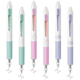 Temiary 6 Pcs Aesthetic Retractable Erasable Gel Pens, Make Mistakes Disappear, Blue Ink 0.5mm Fine Point Pen No Smudge for Drawing Writing Planner and School Supplies