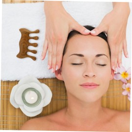 Healeved Natural Wooden Scalp Comb for Massage and Stress Relief Smooth Five Tooth Handleless Design Regulates and Muscle Relaxation Portable for Home and Travel Use