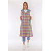 Schuerzenfabrik Button Gown Women's Mixed Fabric Checked Apron Sleeveless Cooking