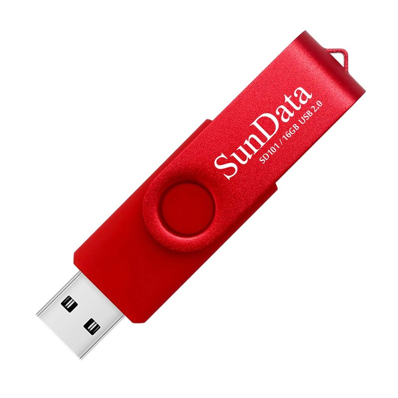 SunData 16 GB USB Flash Drives Rotate Metal Pack of