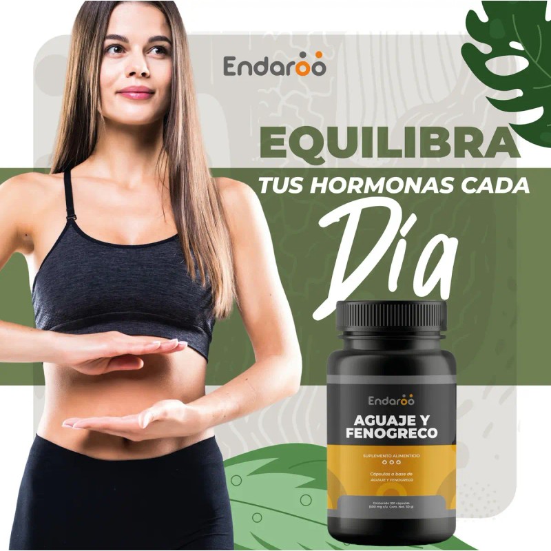 Aguaje Fenogreco Endaroo 100 Cápsulas Suplemento Alimenticio Nutricional